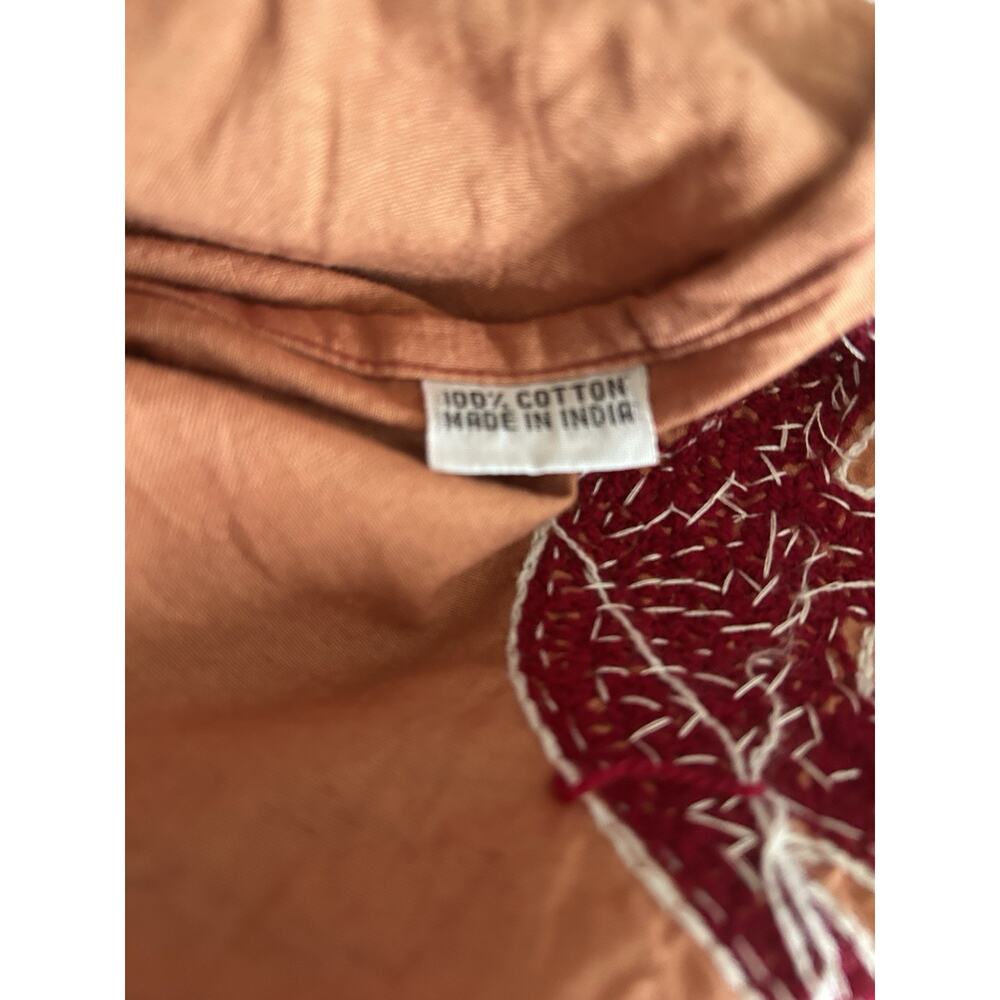 Embellished Orange Embroidery Skirt L Boho Indie Elephant - Picture 8 of 9